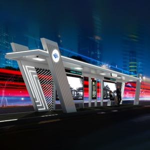 Pensilina intelligente per fermata dell'autobus per arredo urbano da esterno-ZEMSO-HCT-0026