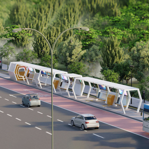 Pensilina per autobus intelligente con segnaletica digitale-ZEMSO-HCT-0099