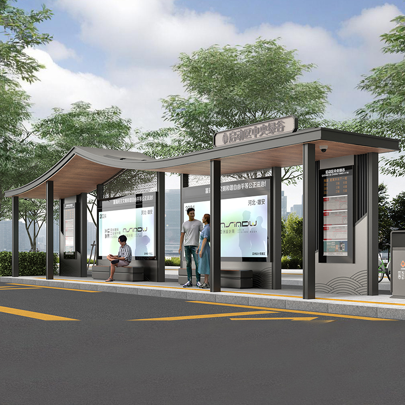 Modern G&uuml;neş Enerjili Otob&uuml;s Durağı Barınağı-HCT-0119