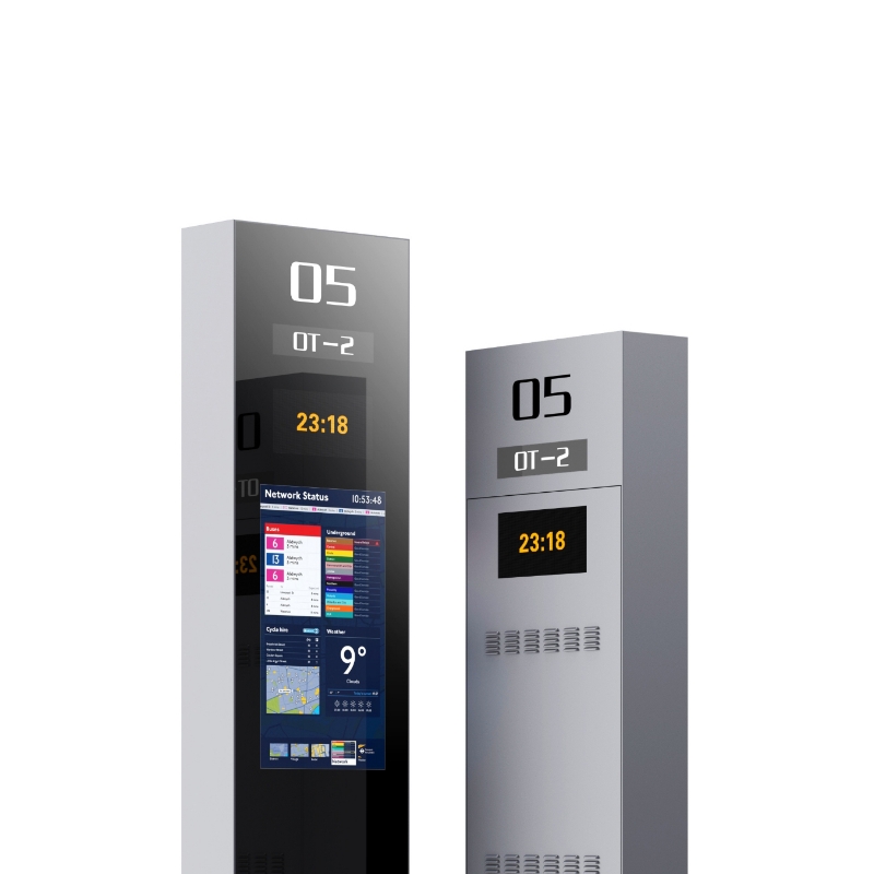 Venkovn&iacute; vertik&aacute;ln&iacute; LCD displej elektronick&eacute; autobusov&eacute; zast&aacute;vky ZEMSO-DZZP-0028