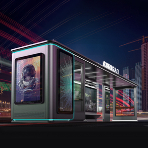 Abribus en acier inoxydable pour mobilier urbain d'ext&eacute;rieur-ZEMSO-HCT-0006