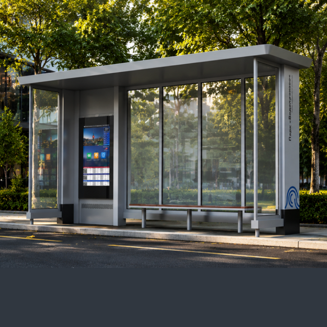 Vonkajš&iacute; inteligentn&yacute; autobusov&yacute; pr&iacute;strešok verejnej dopravy ZX-BS-010